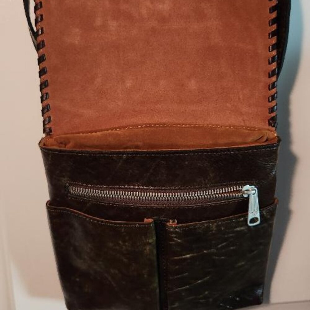 Patricia Nash Granada Tooled Turquoise Crossbody Bag - Picture 4 of 6